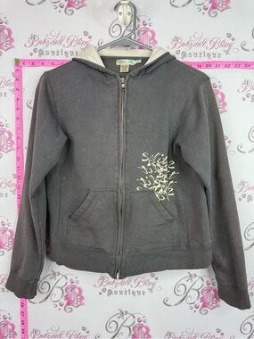 SPLIT hoodie sweater  Zip-Up Hoodie with Ivory Graphic tree on back